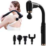 Massage Gun Deep Tissue Multi Speeds LCD Display Extension Handle Back Massage Percussion Hammer For Muscle Pain Relief With 5 Speeds And 4 Interchangeable Heads Hard To Reach Areas Back, Shoulders, Feet, Neck, Waist, Deep Tissue Massager