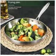 26cm Stainless Steel Uncoated Omelette Frying Pan, Frying Pan Skillet Tool, Fully Clad Cooking Pan For Even Heating, Kit, Fried Steak Pot Kitchen Cookware For Gas Stove And Induction Cooker Easy To Clean With Anti Scald Handle
