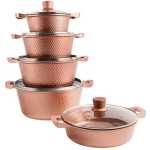 10pcs Cast Aluminum Triangle Diamond Shape Granite Nonstick Coating Casserole Cookware Sets Cooking Saucepans Pots