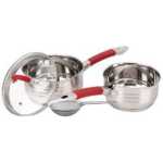 4-Pc Stainless Steel Milk Pan And Sauce Pans Set, Multipurpose Cookware Set Glass Lid And Tea Strainer Sieve For All Stovetop And Induction Cooktops,