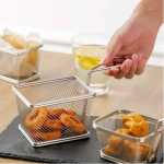 64*67*195mm 3 Pcs Fried Chicken Serving Basket Fryer Basket Colander Replacement Stainless Strainer French Fries Basket French Fry Wire Holder Metal Fryer Mesh Fish Chips Mini Food Stainless Steel Snack Holder