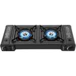 Boma Propane Camping Stove 2 Burners Portable Camping Stove Double Auto Ignition Camping Burner LPG for RV, Apartments, Outdoor - Black