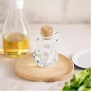 Acrylic Honey Jar with Syrup Dispenser Spice Jar Olive Oil Bottle Leakproof Oil and Vinegar Dispenser For All Dilute Liquid With Bamboo Lids