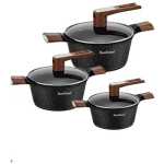 6pcs Of Die Casting Granite Non-stick Saucepans Aluminum Cooking Pots Pans Dishes Cookware Set With Wooden Handles- Multicolor