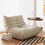 Lazy Floor Velvet Lounge Sofa Fireside Chair Soft Waterproof Bean Bag Chairs, Home Furniture Chair Ergonomic Backrest Recliner, Bean Bag Couch High-Density Sponge, Cozy Memory Foam Seating Sack for Living Room Corner Chair Bedroom Salon Office Gaming