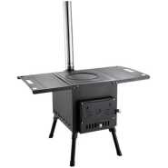 Portable Folding Heating Wood Burning Cooking Stove with Freestanding Outdoor Stainless Steel Chimney,Cold Rolled Steel Material,Outdoor Heating BBQ Stove,Camping Kitchen Utensils