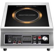 Stainless Steel Single Burner Commercial Induction Cooker Electric Ceramic Glass Cooktop Non Stick Surface High Power Fast Cook For Hotel Canteen Restaurant Use