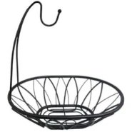 Countertop Fruit Basket Bowl Basket Vegetable Holder Kitchen Storage With Ring For Bananas