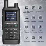 Baofeng UV-17R Ham Radio Upgrade Uv-5r Two Way Radio Long Range Dual Band USB Charger 999 Channels Hand Free VOX Walkie Talkies For Adults With 771 Antenna Earpiece Flashlight Battery