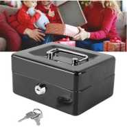 25x20x9 cm JT250 Robust Metal Cash Box, Secure Money Storage with Lock and Key - Versatile Solution for Home and Travel