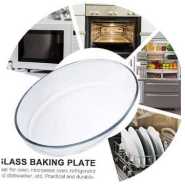 1.4L Borosilicate Glass Baking Tray Transparent Microwave Oven Safe Utensils Oval Bread Moulds For Baking Dishwasher & Freezer Safe Multipurpose Use Serving Dish Mixing Bowl