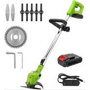 3-in-1 Electric Lawn Mower Cordless 600W 3.0Ah Battery 24V Lithium-ion Grass Trimmer Brush Cutter Tool For Weed-Wacking Color : With 2 Batteries, Plug Type : US -Multicolor