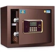 Electronic Steel Fireproof Lock Box Digital Security Safe Box for Home Fashion With Keypad To Protect Money,Jewelry,Passports for Home,Business or Travel-Brown