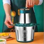 Hoffmans 2L Electric Meat Grinder Bowl Food Meat & Vegetable Chopper Mincer- Multicolor