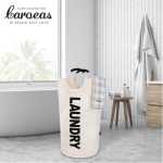 100L Freestanding Collapsable Waterproof Laundry Basket Clothes Storage Bag Toy Sundries Organizer Washing Bin Foldable Hamper With Alloy Handles For Dormitory, Nursery, Hotel, Apartment Bedroom Balcony