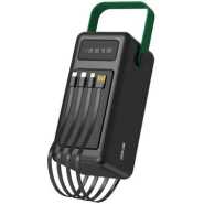 Green Lion Solar Max 80000mAh Powerbank with Digital Display, Solar Charging Panel, Type-C Micro Lightening USB-A Output, lightweight & Portable, 4 Integrated Cables