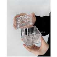 Kitchen Food Storage Jar Clear Glass Container Glass Sugar Bowl Heart Glass Candy Jar With Lid Crystal Jewelry Box