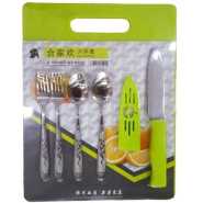 Kitchen Set With 2 Table spoons 2 Forks Kitchen Peeling knife Slicer And Plastic Chopping Board With It's Cover