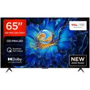 TCL 65 Inch QD-MiniLED QLED UHD 4K Smart Google TV, 65C6KS (2025 Model),  Ultra Slim Design, High HDR, ONKYO 2.1 Hi-Fi System, AiPQ Processor, HDMI, USB, LAN, Optical, Satellite, CI Slot, Youtube, Netflix, Amazon Prime, Inbuilt Free To Air Decoder - Black