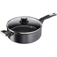TEFAL Unlimited 26CM Sautepan With Lid, Stainless Steel Cookware, Dishwasher Safe, G2553302