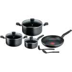 Tefal Dark Stone, 9 Pcs Non-stick Cookware Set, Safe Coating, Heat indicator, Ergonomic Handles, Glass Lid, B491S985