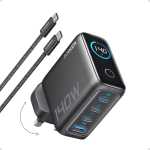 Anker 140W USB C Charger, Laptop Charger, 4-Port Multi-Device Fast Charging, Advanced GaN Power Adapter, Intuitive Touch Controls, Compatible with MacBook, iPhone 16 Series, Samsung, Pixel, and More