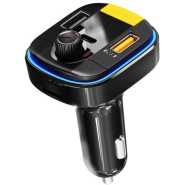Yesido Y45 Fast charging Smart Dual USB Ports Vehicle Charger FM Transmitter Mp3 Multi Function Car Charger