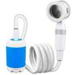 Portable Camping Shower Pump - Rechargeable Outdoor Shower Head Sprayer, Pumps Water from Bucket. Experience Refreshment Anywhere, Perfect for Camping, Hiking, Travel, Car Washing & Pet Cleaning