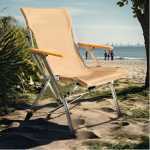 Foldable Camping Chair Folding Beach Lawn Portable Chairs Outdoor Chair with Wood Armrest,Ultralight Aluminum Alloy And Storage Bag, Casual Beach Chair Reclining for Hiking Fishing