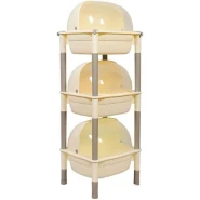 PVC 3 Layer Multipurpose Plastic Kitchen Storage shelves Baby Accessories Organizer Rack with Wheels With Lid
