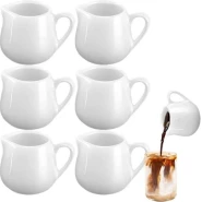 Ceramic Milk Jug Small 6 Pcs, 110ml Gravy Jug with Handle, Milk Pitcher Ceramic for Home Kitchen, Mini Creamer Jugs Serving Pitcher for Pouring Milk Coffee Sauce Gravy Custard