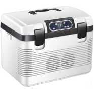 19L Portable Mini Car Refrigerator Freezer Mini Fridge, Dual-use Heating And Freezing Car Fridge For Car And Home, with 12/24V DC or 220V AC, Silent RV Refrigerator Portable Car Fridge Fits for Truck, RV, Camping and Travel