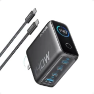 Anker Laptop Charger, 140W MAX USB C Charger, 4-Port Multi-Device Fast Charging, Advanced GaN Power Adapter, Type C Cable Intuitive Touch Controls, for MacBook, iPhone 16 Series, Samsung Galaxy, Pixel, and More