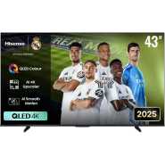 Hisense 43 Inch 4K QLED Smart TV 43Q6Q (2025 Model), AI Smooth Motion, Wi-Fi, HDMI & USB, Filmmaker Mode, AI 4K Upscaler Dolby Vision & Atmos, AI-powered Visual And Sound Enhancement, Game Mode Plus, Built-in Alexa, Youtube, Netflix, Free To Air Decoder - Black