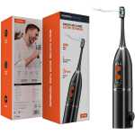 Porodo Lifestyle Water Floss & Sonic Electric Toothbrush 100mL with ×2 Replacement Brushes & 25 Days Battery Life / Food-Grade Material / Advanced Cleaning / Upgraded Dupont Bristles - Black