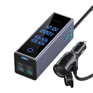 Powerology 2AC Universal 300W Socket Car Power Inverter PD 36W - Gray