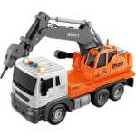 Drilling Machine Truck 1:16 Scale, Engineering Vehicle Bulldozer Digger Excavator Toy, Construction Vehicle for Kids Age 3+ Remote Control Car For Kids,Excavator Robot With One-Button DeformationProduct Description 1  Inertial Orange Excavator Toy Car Introducing the 1:16 orange excavator toy car, it is the perfect complement to any toy car series. This orange excavator toy car model is designed to provide hours of imaginative play for children of all ages and is also an excellent collectible for enthusiasts.  Product Details 1  Inertial Vehicle Body With built-in inertia power, the crane truck moves smoothly and realistically, enhancing the play experience. The addition of lighting and music further engages children, creating a dynamic and entertaining atmosphere while they  1  Lights and Sounds Equipped with captivating lighting and music effects, this Toy Truck engages children with stimulating sensory experiences. The vibrant lights and engaging sounds make playtime even more exciting.  1  360 Degree Rotation 360 degree flexible rotation, simulation design, easy to play with     Product Specifications  Product size：11.42×3.94×5.91in  Packaging size：13×5.31×6.89in  nnovative Functionality- This Engineering Vehicle Excavator Toy features interactive and functional components that allow children to simulate real construction scenarios. The hands-on play experience promotes motor skills development Perfect Gift Choice Surprise a loved one with this exquisite City Double Decker Sightseeing Tour Bus toy car model. With its combination of fine pattern color design and attention to detail, this diecast car is a perfect gift for any occasion.