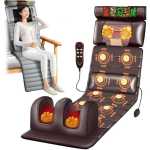Full Body Massage Mat with Heat, 10 Vibrating Nodes Full Body Massage Bed with Adjustable Pillows Heating Pads, Back Massage Chair Pad for Neck and Back Muscle Relaxation Learned extensively