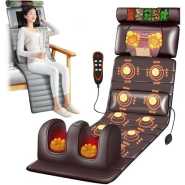 Full Body Massage Mat with Heat, 10 Vibrating Nodes Full Body Massage Bed with Adjustable Pillows Heating Pads, Back Massage Chair Pad for Neck and Back Muscle Relaxation Learned extensively