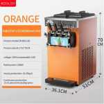 Commercial Ice Cream Vending Machine 2+1 Mixing Flavors Soft Service Ice Cream Machine 3.5L*2 Hopper 1.5L*2 Freezing Tank Frozen Yogurt Ice Cream Maker