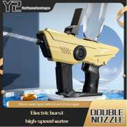 Kids Electric Water Gun, Double Nozzle -Tipped Continuous Water Jet With High-Capacity Toy Gun, Ultra long Range, Automatic Water Absorption, Leak Proof Water Tank, Built-In Rechargeable Battery, Can Add Externally Connected Bottle