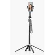 Porodo Selfie Stick Pro X with 360º AI Tracking Tripod 135cm Extendable With Detachable Light 4 Leg Tripod Al Smart Face Tracking
