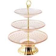 Cake Stand 3 Layer Fruit Tray Living Room Snack Tray Pastry Dessert Storage Tray Rack Home Candy Cake Tray Cake Display Stand Vegetable Basket Perfect For Holding Snacks Cupcakes Organiser Display Centrepiece - Multicolor