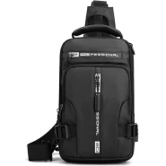 Cross-Border Exclusively for New Men's Multi-Functional Chest Bag Fashion Casual Shoulder m Enger Bag Waterproof Sling Bag Shoulder Crossbody Backpack with Adjustable Strap Waterproof Chest Bag with USB Charging