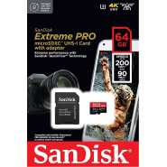 Sandisk Extreme Pro 64GB MicroSDXC UHS-I, 200MB/s Read, 90MB/s Write Memory Card With Adapter 64 GB