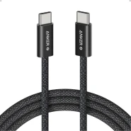 Anker Zolo USB C to USB C Cable, Braided and Dirt-Free Type-C Fast Charging Cable, Slim Connector, for iPhone 16 & 15 Series, iPad 13 Series, Samsung S22, S23, S24, S25 Series  MacBook (240W) (Black, 6FT)