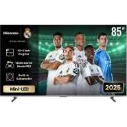 Hisense 85 Inch MiniLED QLED UHD 4K Smart TV, (2025 Model), U7 Series 85U7Q, 144Hz Refresh Rate VRR Game Mode Pro, AI Picture, AI Smooth Motion, Ultra Slim Design, VIDAA, Inbuilt Free To Air Reciever - Black