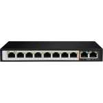 D-Link 8GE PoE+ 2GE Uplink 250m PoE Switch, 8 10/100/1000 Mbps Gigabit Ethernet Ports 2 10/100/1000 Mbps, Uplink Port 120watts Available, PoE Flow Control For Protection Against Data Loss, Maximum distance of 250m, Light protection (6kV), Operating Temperature: 0 to 40 C (32 to 104 F)
