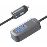 GREEN LION Triple QC & PD Car Charger with 100W Total Output, USB-C & ×3 USB-A Ports, Fast Charging, Premium Materials, Charging Protection, Overheat Protection - Black