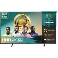Hisense 55 - Inch A6Q Series 4K Ultra HD VIDAA Smart TV, (2025 Model) Airplay 2, AI 4K Upscaler, Dolby Vision, With In-Built Free To Air Decoder, Bluetooth, HDMI, Chromecast, USB, Netflix, Youtube - Black (3YRs WRTY)